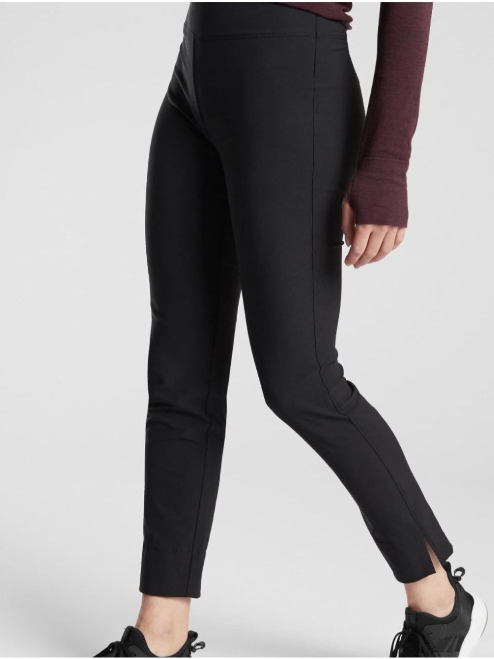Athleta Wander Slim Ankle Pants Black Size 16 Tall Trek Tech Stretch 34” Waist